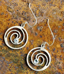 Spirale mit Topas - Ohrhänger